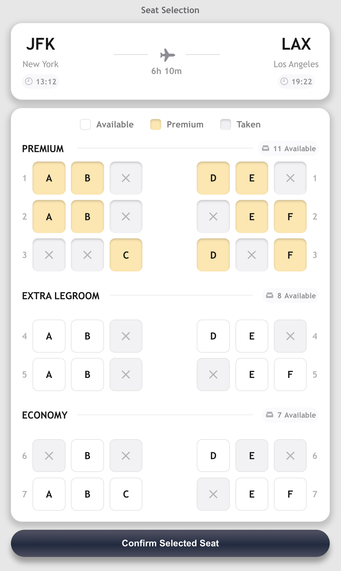 Airline Seat Selector website preview